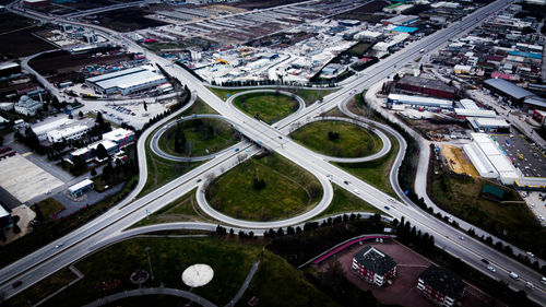 High angle view of traffic on highway