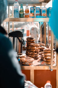 Person having food in store
