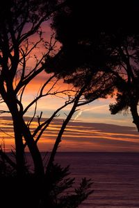 Scenic view of sea at sunset