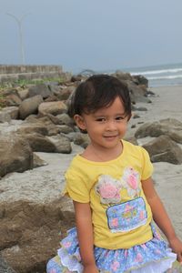 Portrait of cute girl at beach