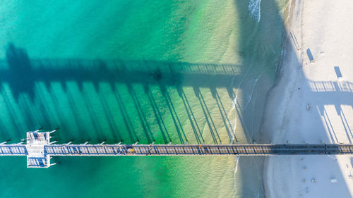 High angle view of ship