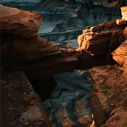 Low angle view of rock formation