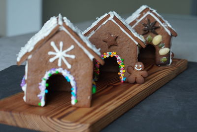 Homemade christmas gingerbread houses