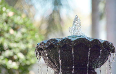 Close-up of water splashing on fountain