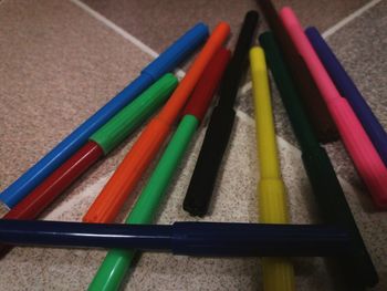 Close-up of multi colored pencils