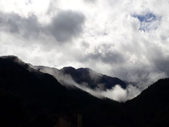 Low angle view of mountains against sky