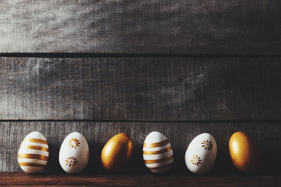 Directly above shot of easter egg on table