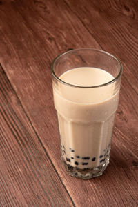 High angle view of coffee on table