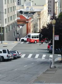 Traffic on road in city