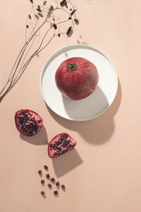 High angle view of donuts on table