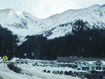 Scenic view of snowcapped mountains