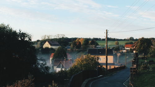 Panoramic view of trees and plants against sky