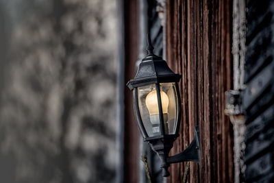 Close-up of illuminated lantern