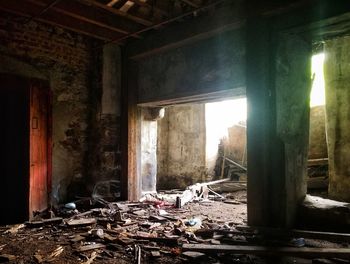 Interior of abandoned building