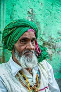 Portrait of man wearing mask