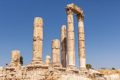 Old ruins of temple against clear sky