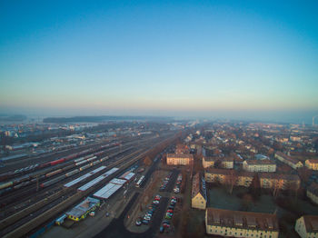 High angle view of city