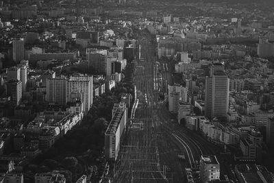 Aerial view of buildings in city