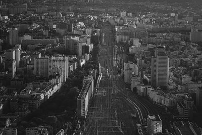 Aerial view of buildings in city