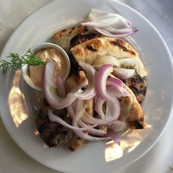 Close-up of meal served in plate