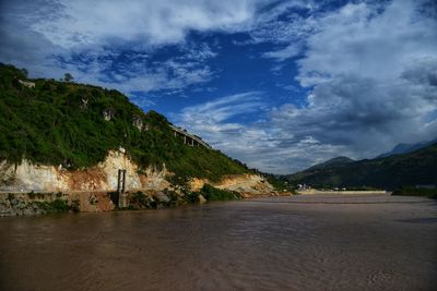 Scenic view of beach against sky