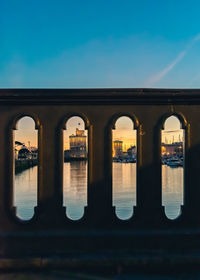 Reflection of building in river