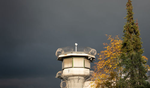 Low angle view of lighthouse against sky