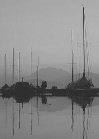 View of boats in harbor