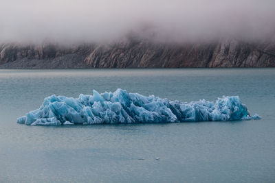 Scenic view of frozen lake during winter