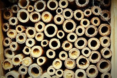 Full frame shot of logs