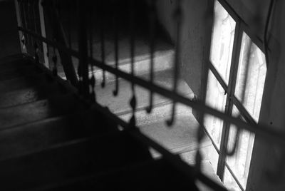 Close-up of shadow on curtain at home