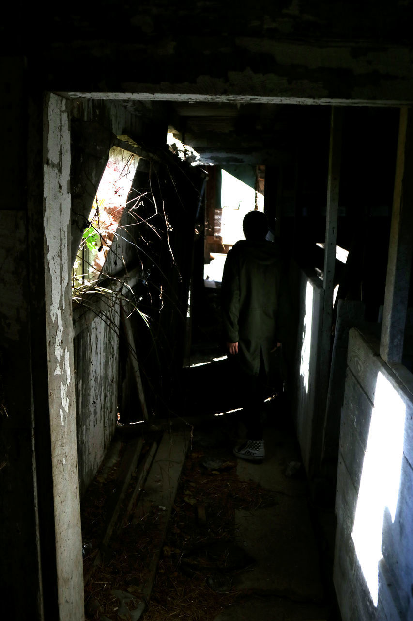 MAN IN ABANDONED BUILDING