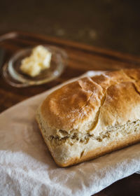 High angle view of bread on table