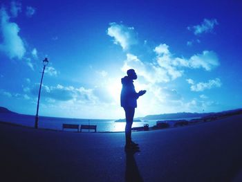 Silhouette of woman on landscape