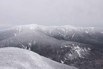 Scenic view of snow covered mountains