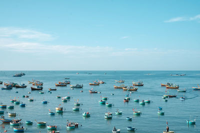 High angle view of sea against sky