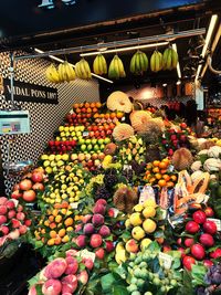 Various fruits for sale at market stall