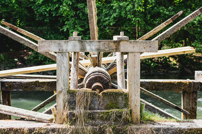 Built structure by trees