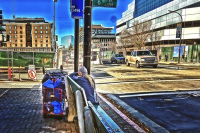 Railroad tracks in city