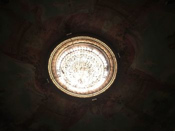 Low angle view of illuminated ceiling