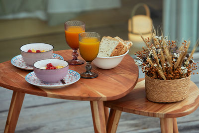 Close-up of food on table