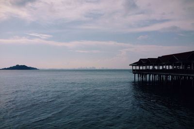 Scenic view of sea at sunset