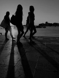 Woman walking in city