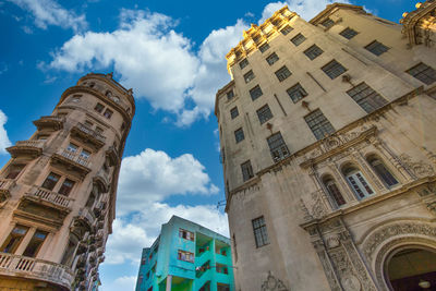 Low angle view of buildings against sky