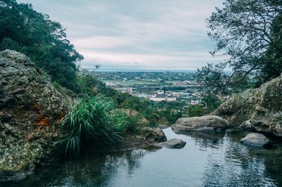 Scenic view of river against sky