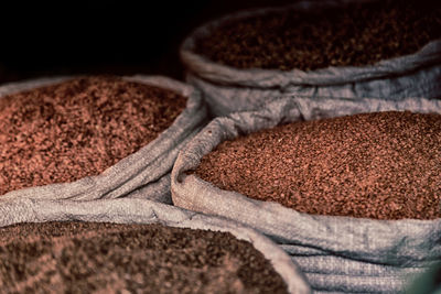 Close-up of bread in container at market