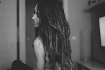 Rear view of woman