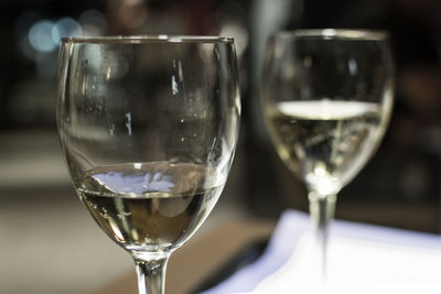 Close-up of wine on table