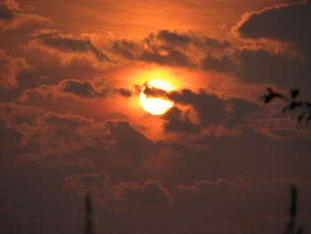 Low angle view of sky during sunset