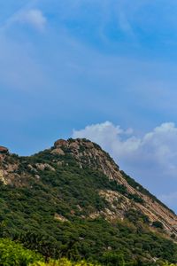 Low angle view of mountain against sky